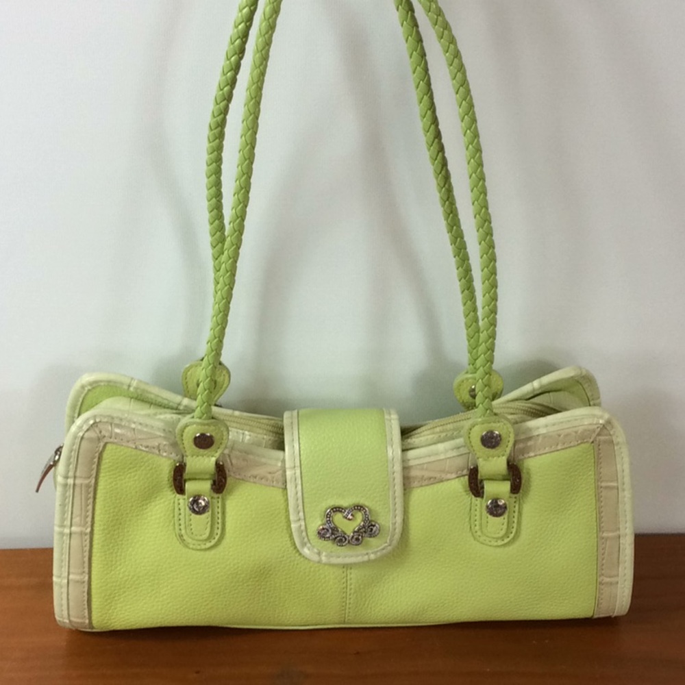 MC lime green leather bag
